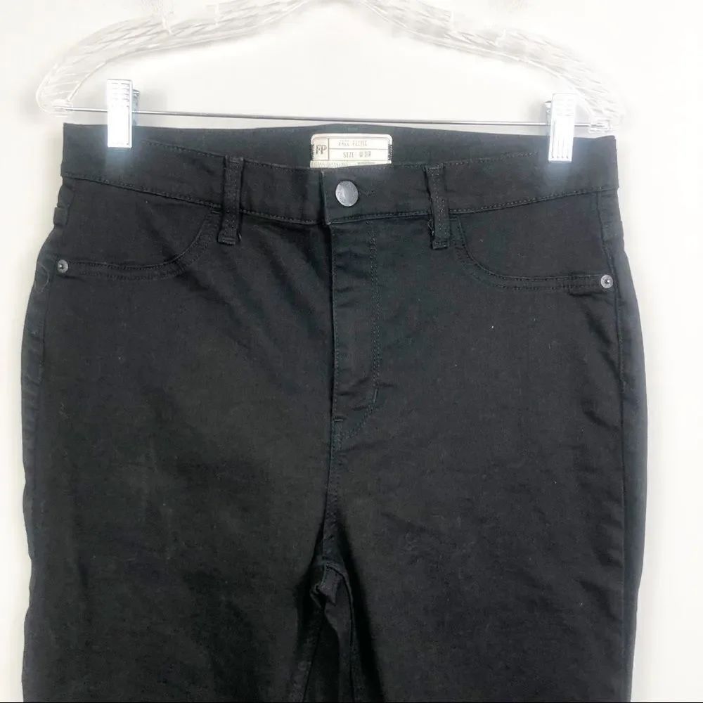 FREE PEOPLE | Dark Black High Waisted Skinny Jeans Women’s Size 31 (12)